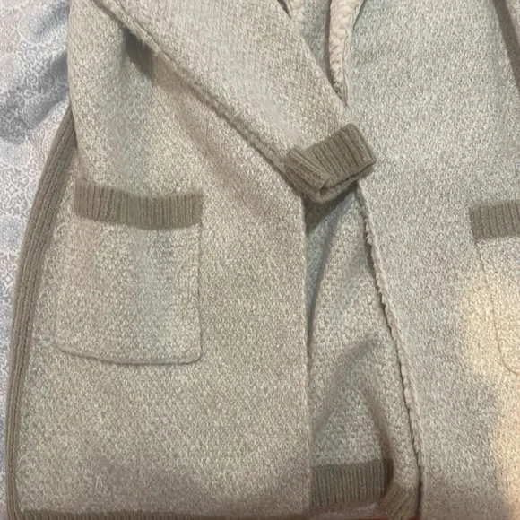 Woven midi length knit cardigan - Picture 3 of 5